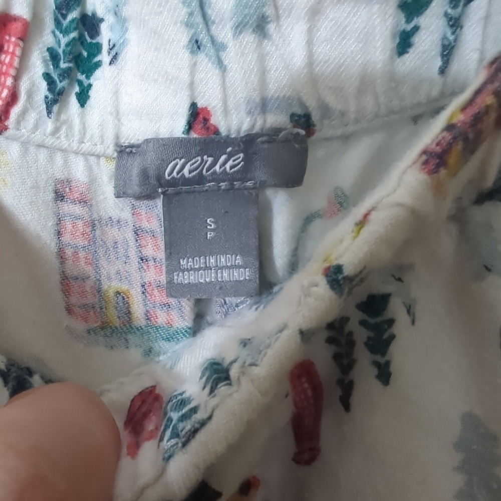 Aerie Flannel Pajama Bottoms Pants Lounge  w/ Pockets Sz Small Petite S/P Winter - Picture 8 of 16